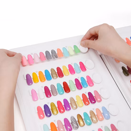 Pointed Nail Set Color Chart Nail Art Work Book Display